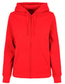 Dames Hooded Sweater Build Your Brand Basic Full Zip City Red